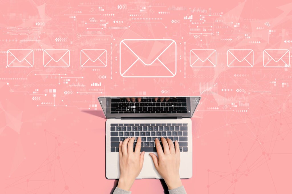 email with laptop