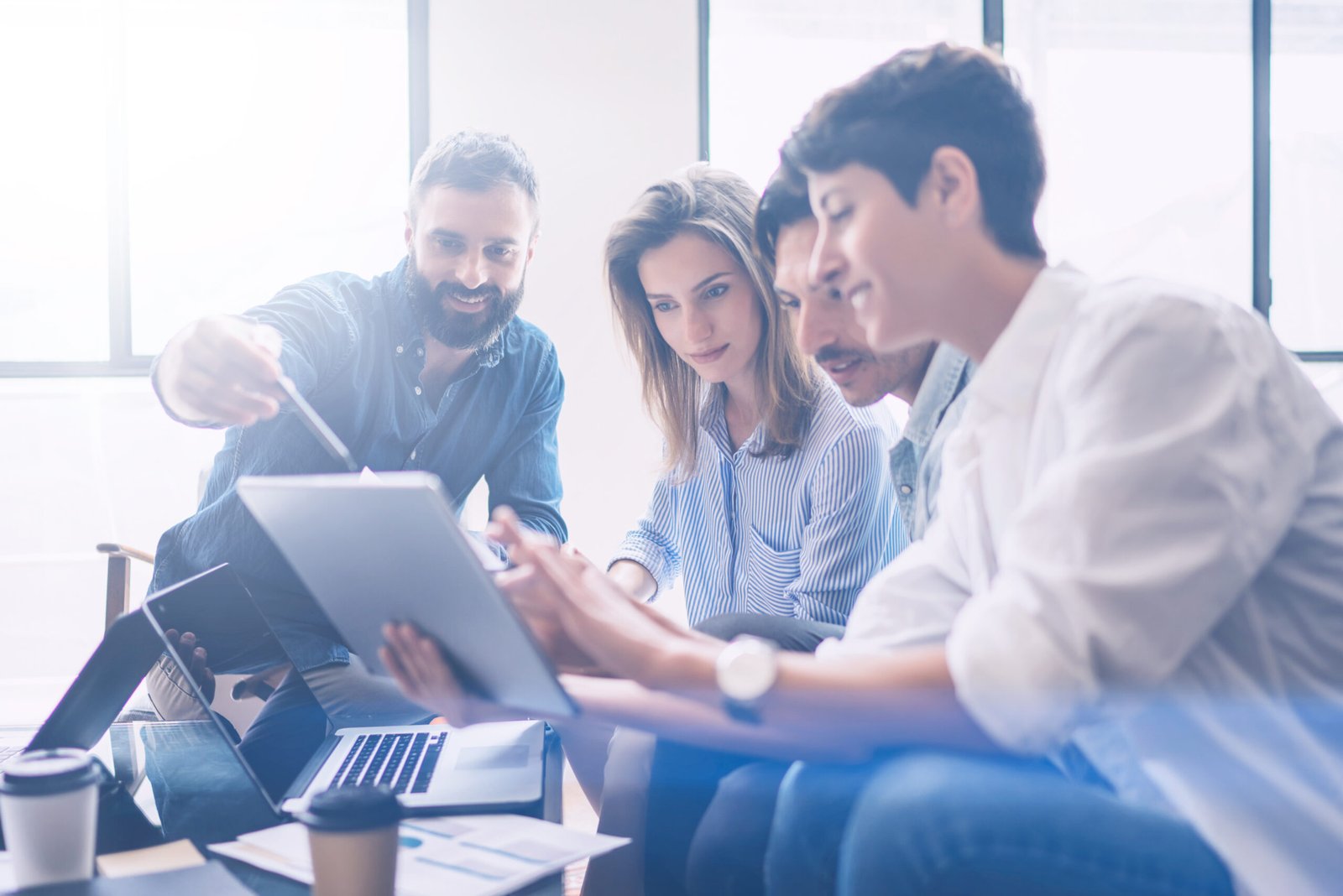 IT meeting, helping with computer
