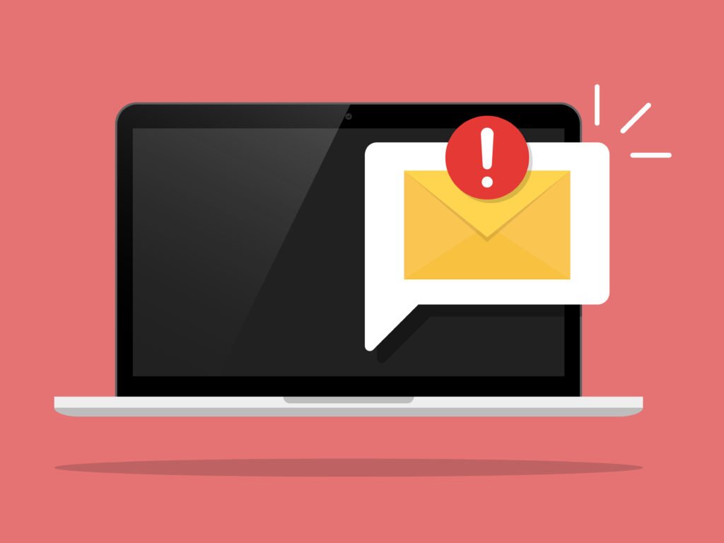 email alert with an alert for spam