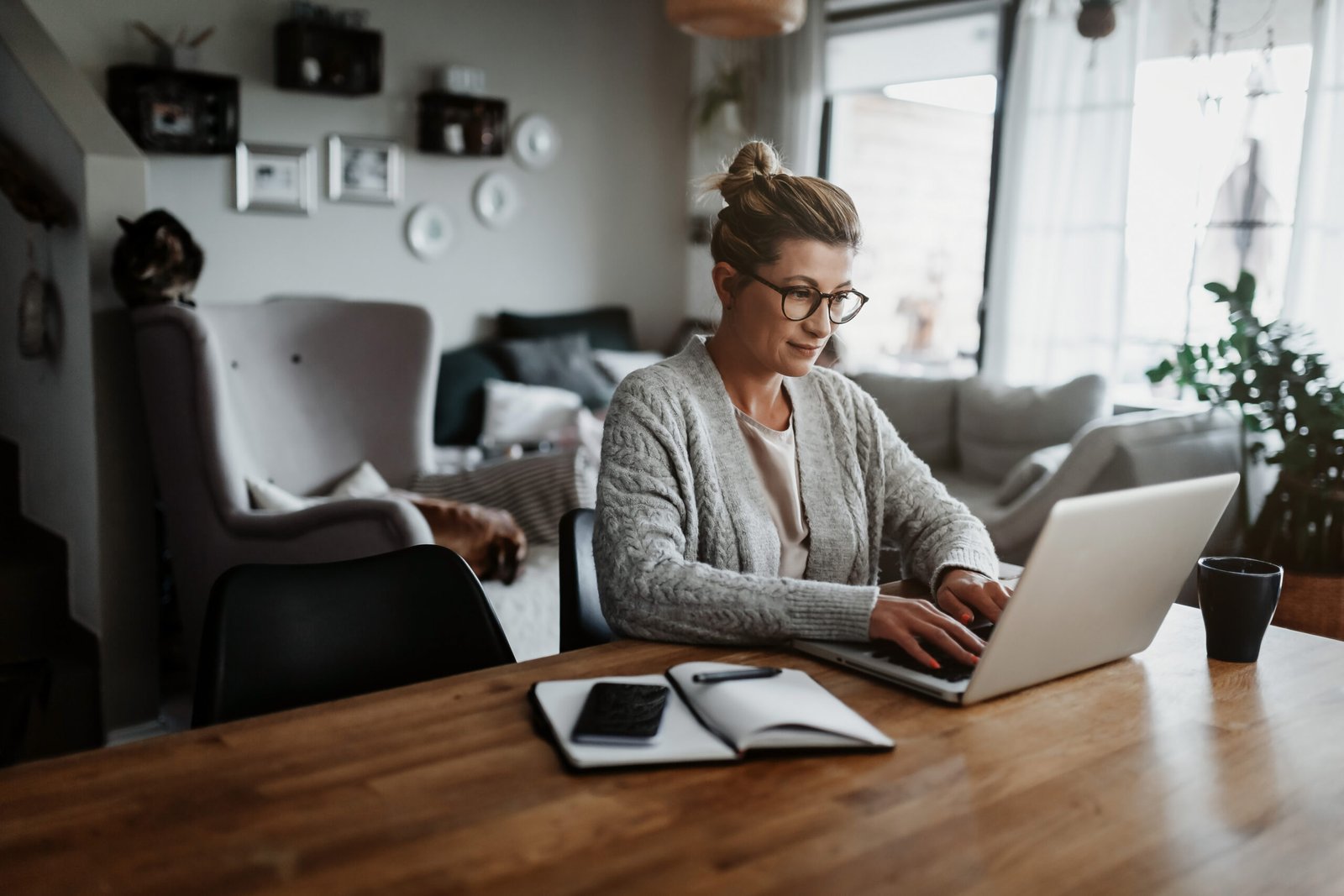 women working from home on laptop